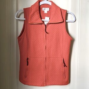 Quilted Vest Loft Zip Front Vest Suede Pulls NWT Size Small